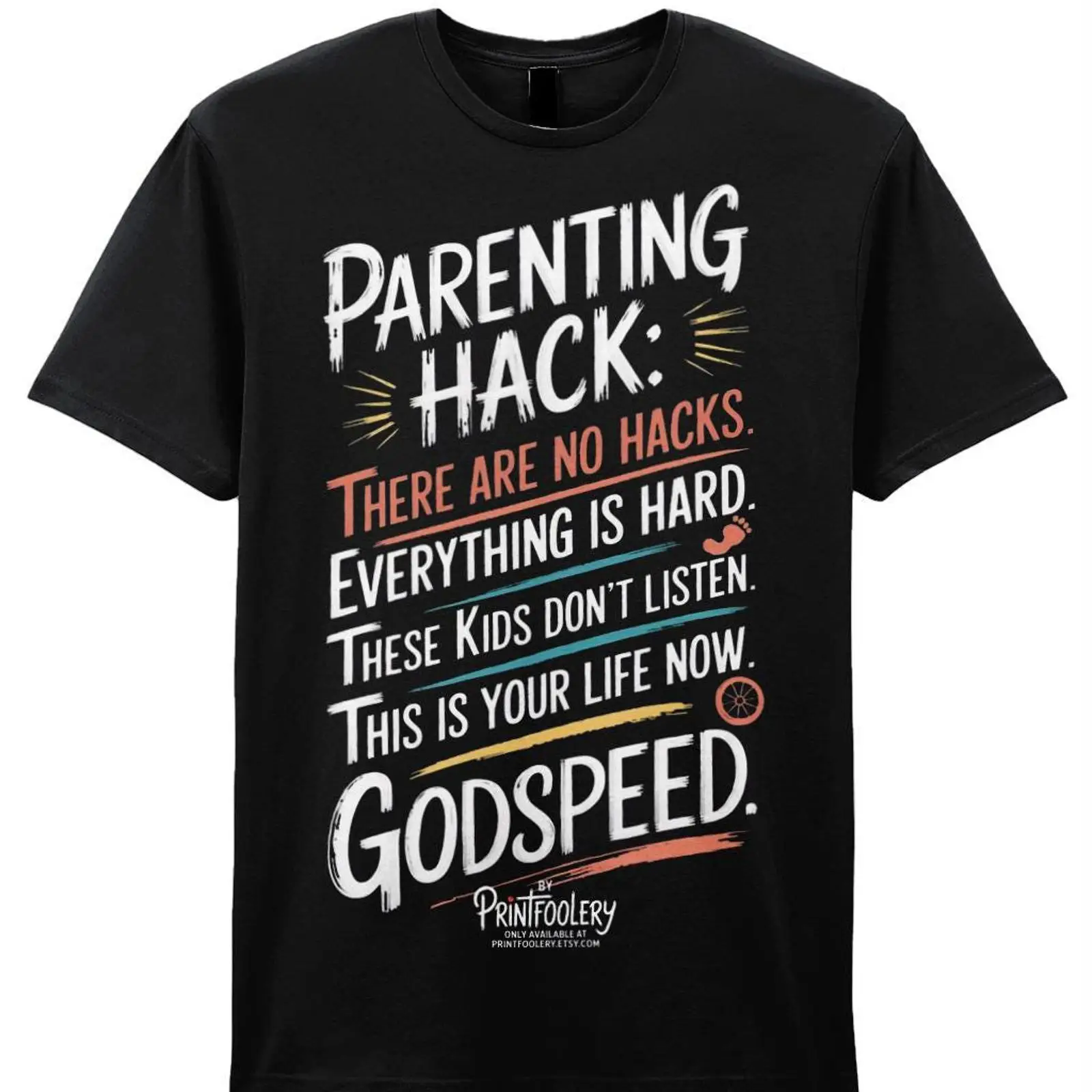 Mens Fashion Hacks - เสื้อยืดลายตลกสำหรับพ่อแม่ ตลกขบขัน วินเทจ แฟชั่นลำลอง สตรีทแวร์ ระบายอากาศได้ดี