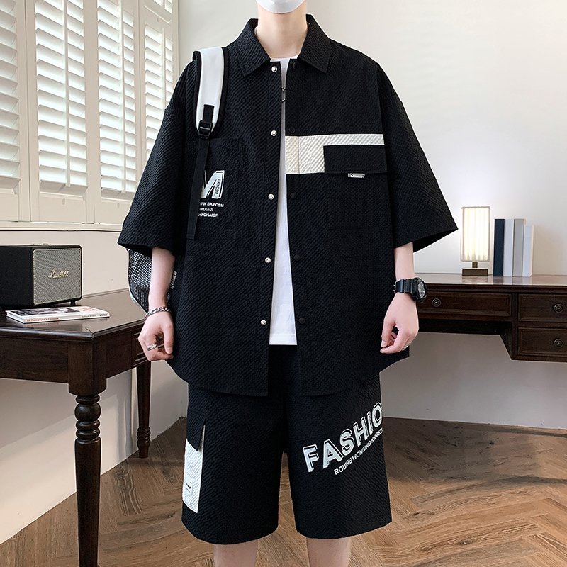 Mens Fashion Casual 2026 - ชุดแฟชั่นผู้ชาย เสื้อและกางเกงขาสั้น ชุดเซ็ตสองชิ้น แทรคสูท ฤดูร้อน 2026