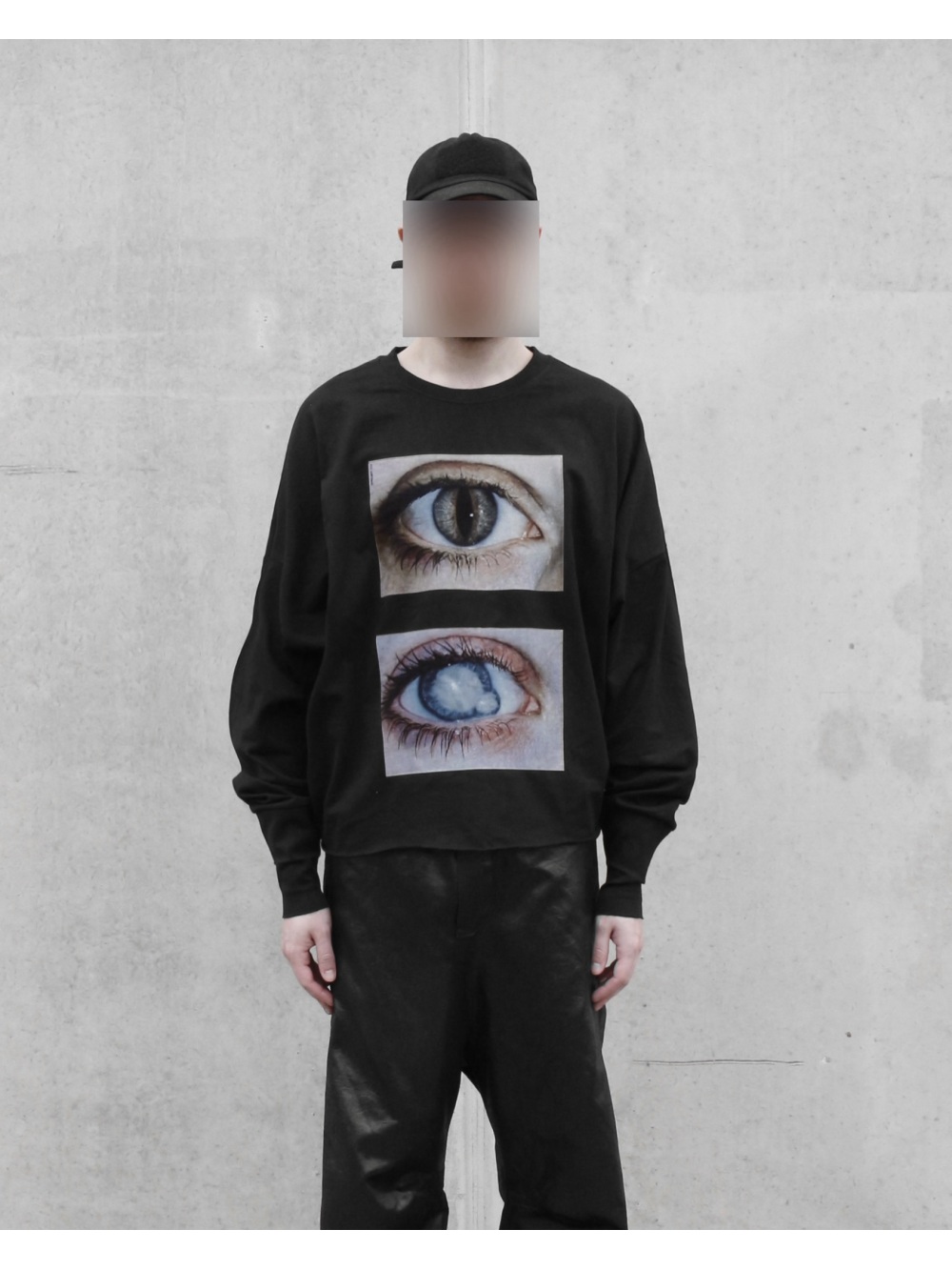 Mens Fashion Casual 2026 - เสื้อท็อปอเนกประสงค์แขนยาวพิมพ์ลายตาคู่สไตล์ดาร์กกอธิคสมจริง ปี 2026 แฟชั่นแนวพังก์สตรีทเทรนด์ Y2K สไตล์ดีแคดเอนท์