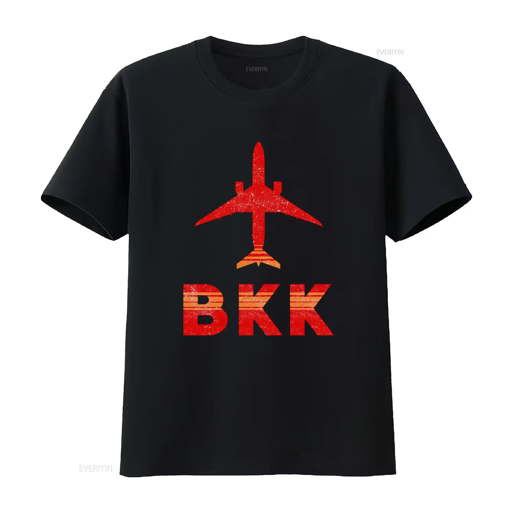 Mens Fashion Bangkok - เสื้อยืดลายพิมพ์เครื่องบินสุดเท่ห์ สไตล์วินเทจ ระบายอากาศได้ดี สำหรับแฟชั่นลำลอง สนามบินสุวารนบูรี กรุงเทพฯ