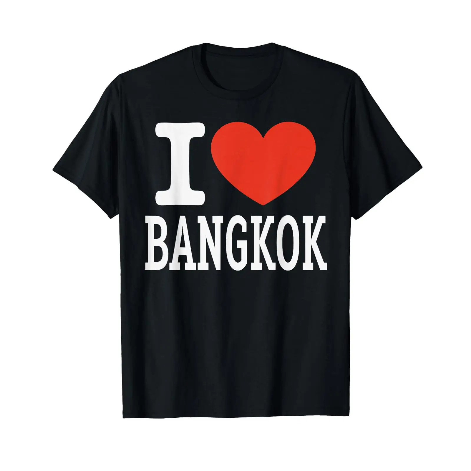 Mens Fashion Bangkok - เสื้อยืดท่องเที่ยวลายกราฟิก I Love Bangkok City Heart