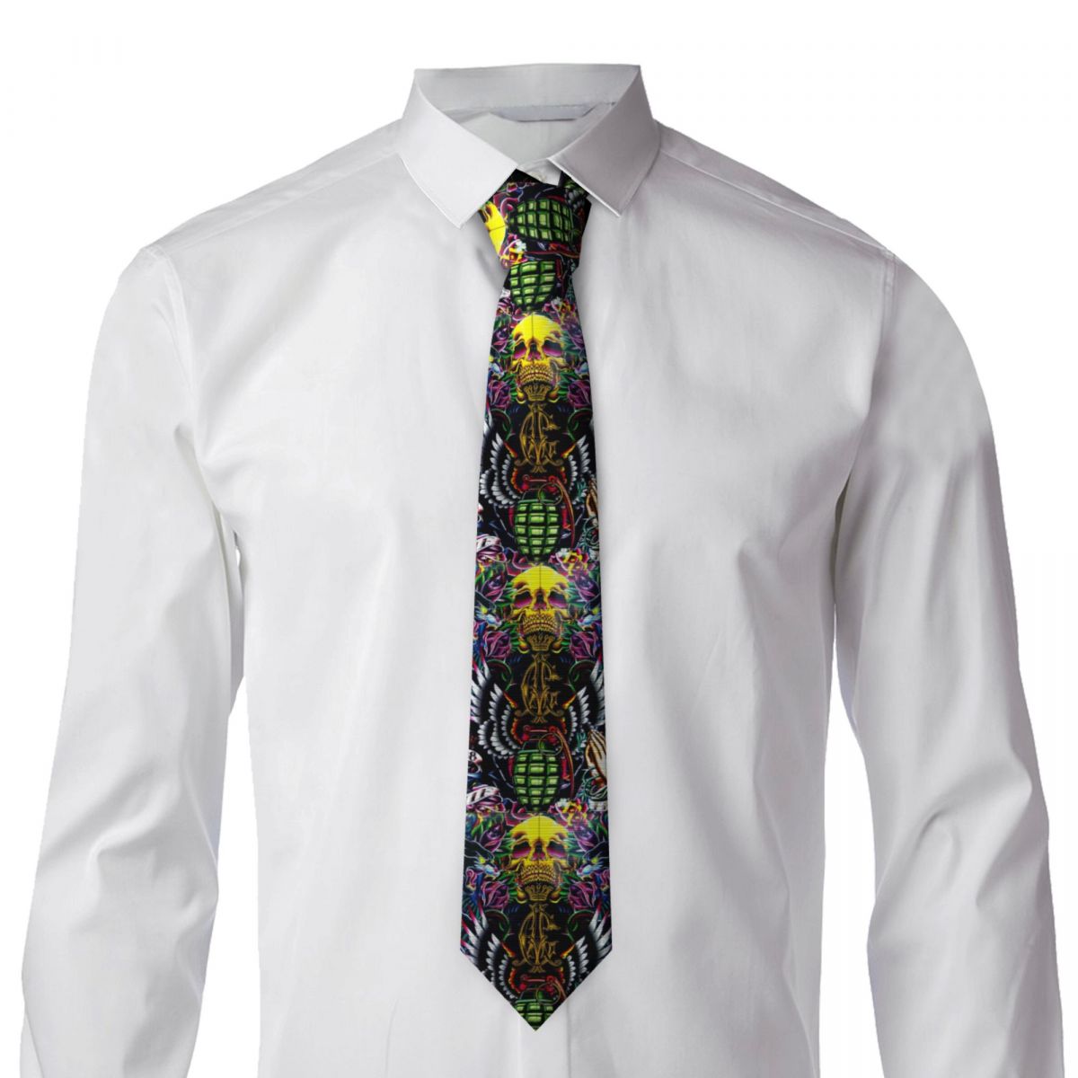 Mens Fashion Melbourne - ร้าน Ed Hardy ในเมลเบิร์น เนคไทสำหรับผู้ชาย ผ้าไหมผสมโพลีเอสเตอร์