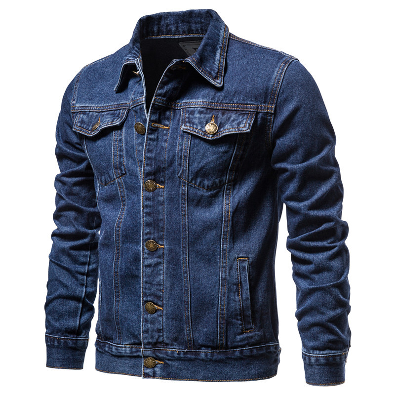 Mens Fashion Denim Jacket - เสื้อแจ็คเก็ตยีนส์ผ้าฝ้ายผู้ชายฤดูใบไม้ร่วงฤดูหนาวแฟชั่นลำลองสลิมฟิตเสื้อแจ๊กเก็ตอเนกประสงค์เสื้อผ้าผู้ชายอินเทรนด์