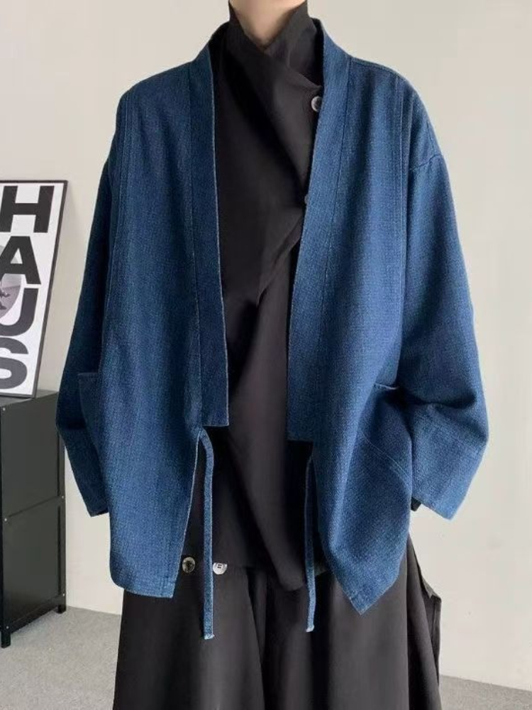 Mens Fashion Denim Jacket - เสื้อโค้ทยีนส์สไตล์วินเทจญี่ปุ่น สำหรับผู้ชาย ผู้หญิง ใส่ได้ทุกเพศ ทรงโอเวอร์ไซส์ สวมใส่ได้ทุกวัน