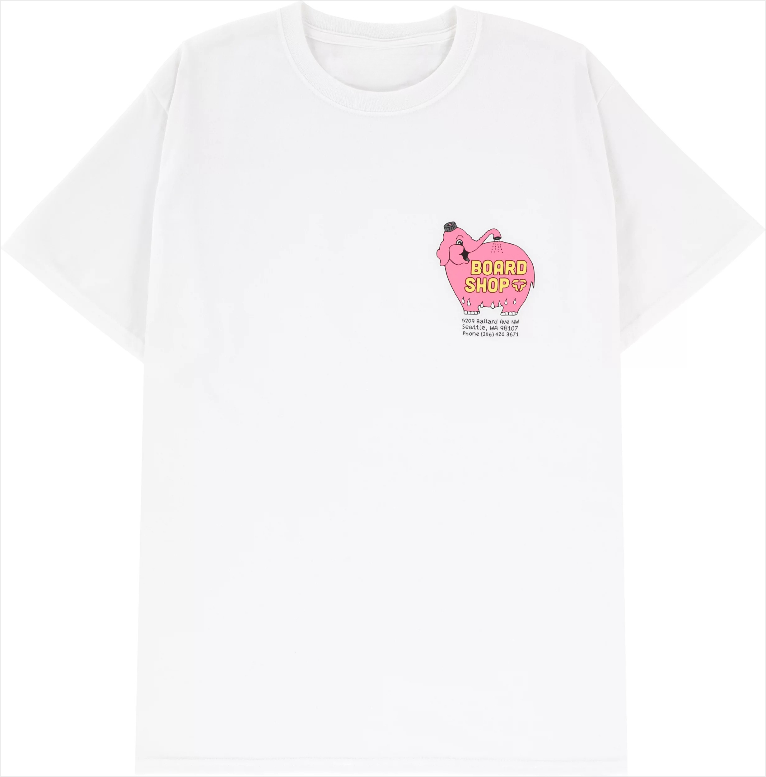 Men'S Fashion Pink Shirt - เสื้อยืดผ้าฝ้ายลายกราฟิกช้างสีชมพู New Tactics Seattle สำหรับทุกเพศ เสื้อแขนสั้นแฟชั่นแบรนด์หรู
