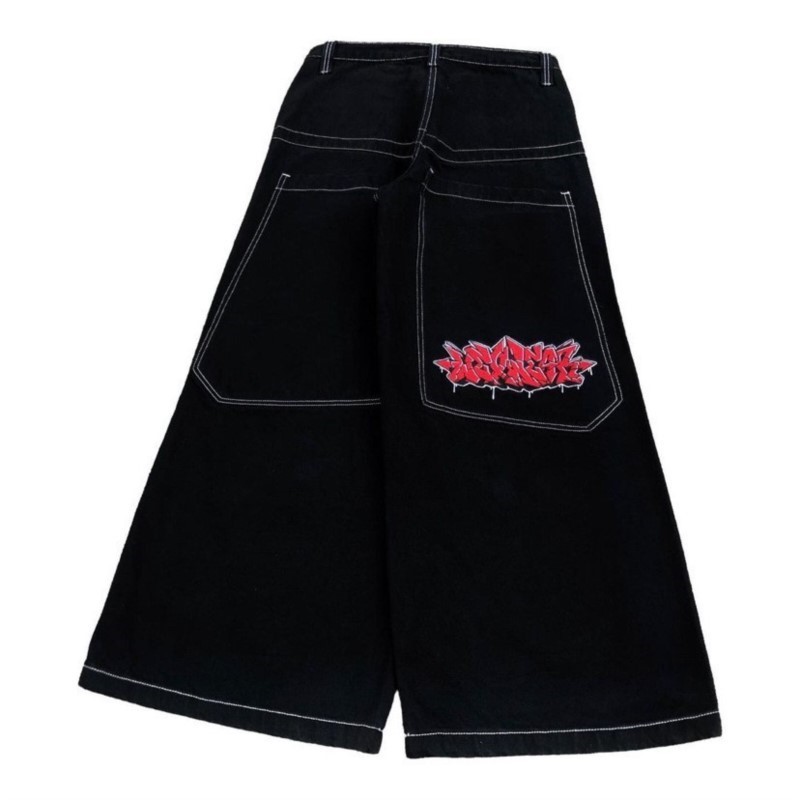 Men Fashion Jeans - กางเกงยีนส์ทรงหลวมสไตล์ฮิปฮอปอเมริกันแฟชั่นสำหรับผู้หญิง สตรีท Y2K กางเกงขากว้างแบบใหม่ กางเกงยีนส์ยูนิเซ็กส์ ฮาราจูกุ