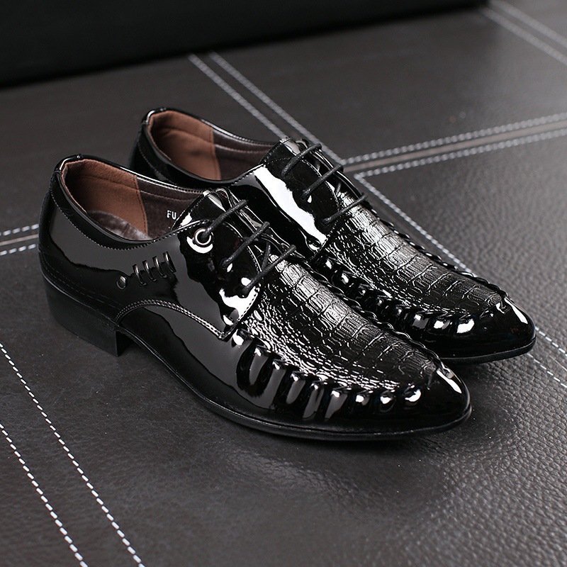 Oxford Shoes Brogue - ผู้ชายรองเท้าหนัง LACE-Up งานแต่งงานรองเท้าบุรุษสํานักงานธุรกิจ Oxfords Flats PLUS