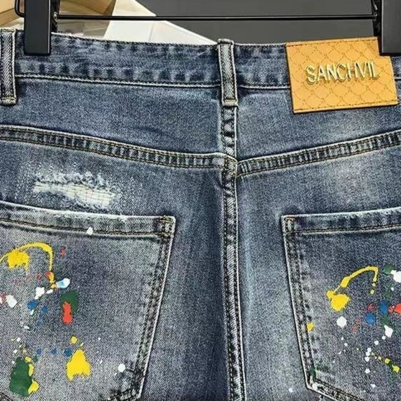 กางเกงยีนส์สั้นผู้ชายกางเกง Gr - Men Fashion Jeans บทวิจารณ์และราคา