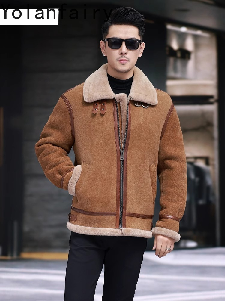 YOLANFAIRY เสื้อแจ็คเก็ตหนังแก - Men'S Fashion Zipper Jacket บทวิจารณ์และราคา