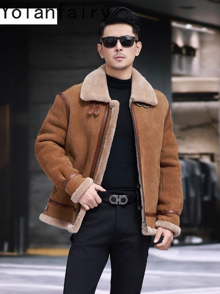 YOLANFAIRY เสื้อแจ็คเก็ตหนังแก - Men'S Fashion Zipper Jacket บทวิจารณ์และราคา