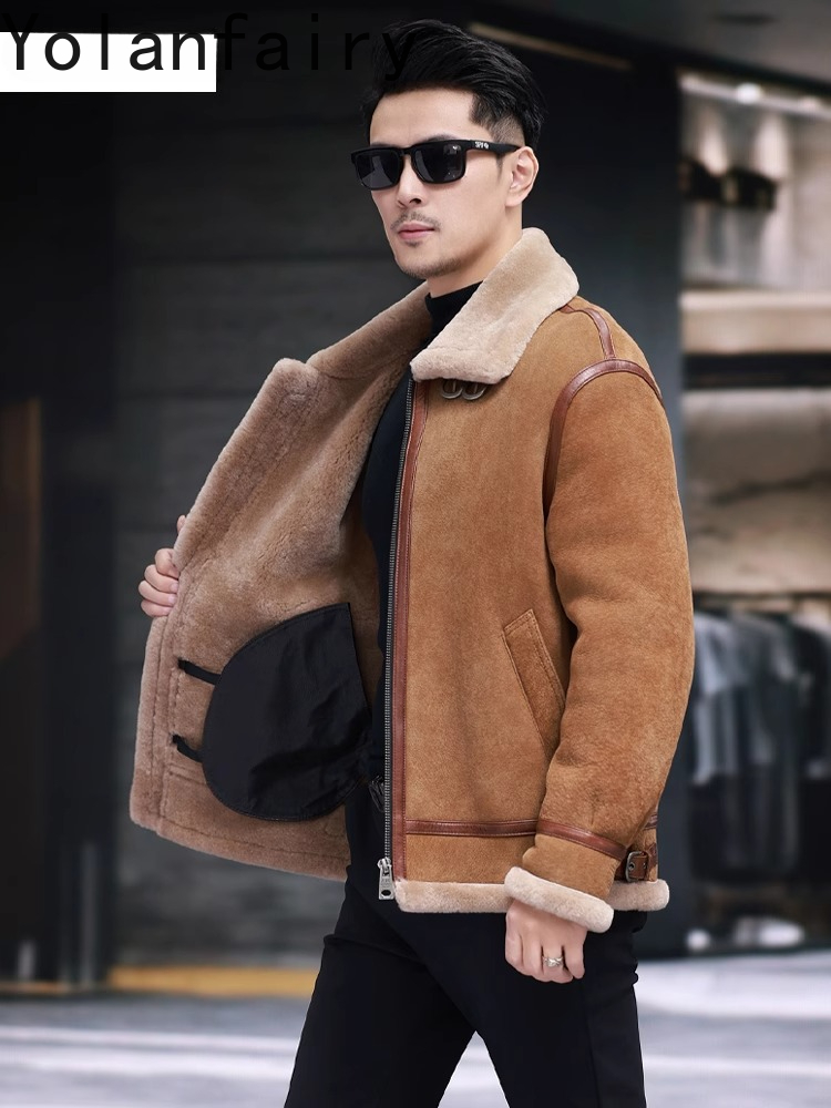 YOLANFAIRY เสื้อแจ็คเก็ตหนังแก - Men'S Fashion Zipper Jacket บทวิจารณ์และราคา