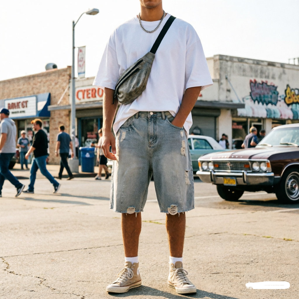 กางเกงยีนส์ขาสั้นลำลองผู้ชายสำ - Men Fashion Jeans บทวิจารณ์และราคา