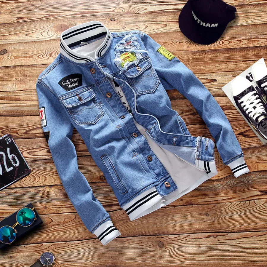 แจ็คเก็ตยีนส์ผู้ชายรุ่นใหม่ปี  - Mens Fashion Denim Jacket บทวิจารณ์และราคา