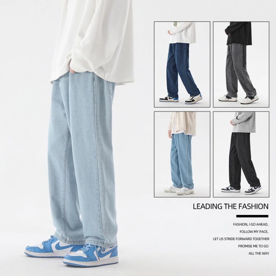 กางเกงยีนส์ผู้ชายสไตล์เกาหลีให - Men'S Fashion Grey Jeans บทวิจารณ์และราคา