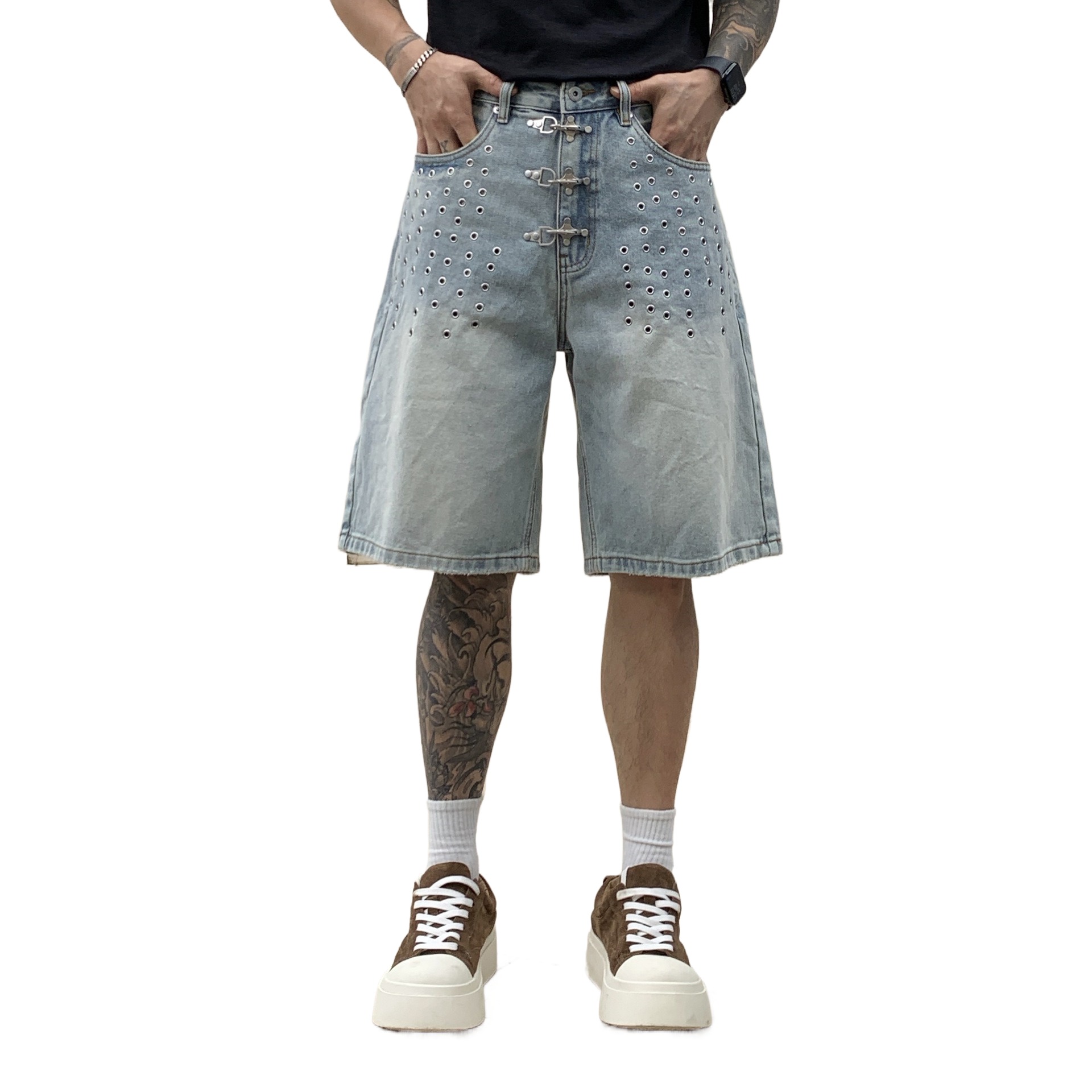 กางเกงยีนส์ขาสั้นทรงหลวมสไตล์ฮ - Men'S Fashion Jeans บทวิจารณ์และราคา