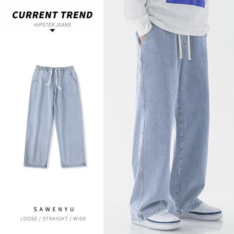 กางเกงยีนส์ผู้ชายสไตล์สตรีทแวร - Men'S Fashion Grey Jeans บทวิจารณ์และราคา