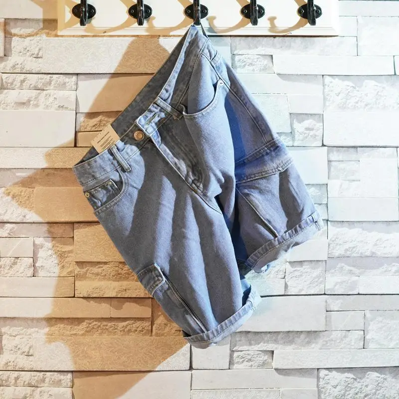 หลวมตรงกางเกงยีนส์สั้นกางเกงสํ - Men'S Fashion Jeans บทวิจารณ์และราคา
