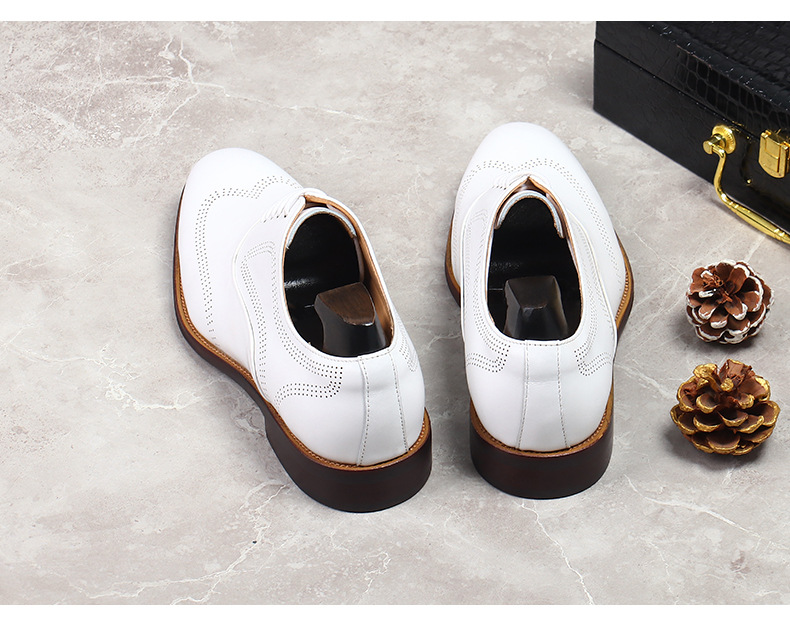 รองเท้าหนังแท้สีขาวกระชับทนทาน - Oxford Shoes Brogue บทวิจารณ์และราคา