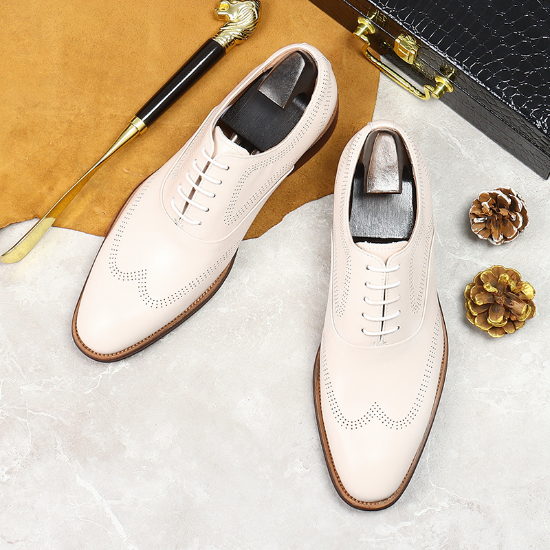 รองเท้าหนังแท้สีขาวกระชับทนทาน - Oxford Shoes Brogue บทวิจารณ์และราคา