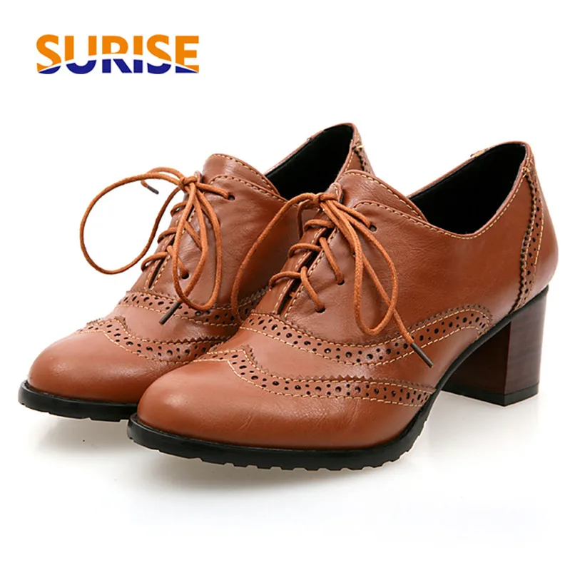 อังกฤษผู้หญิงOxfordsรองเท้าส้น - Oxford Shoes Brogue บทวิจารณ์และราคา