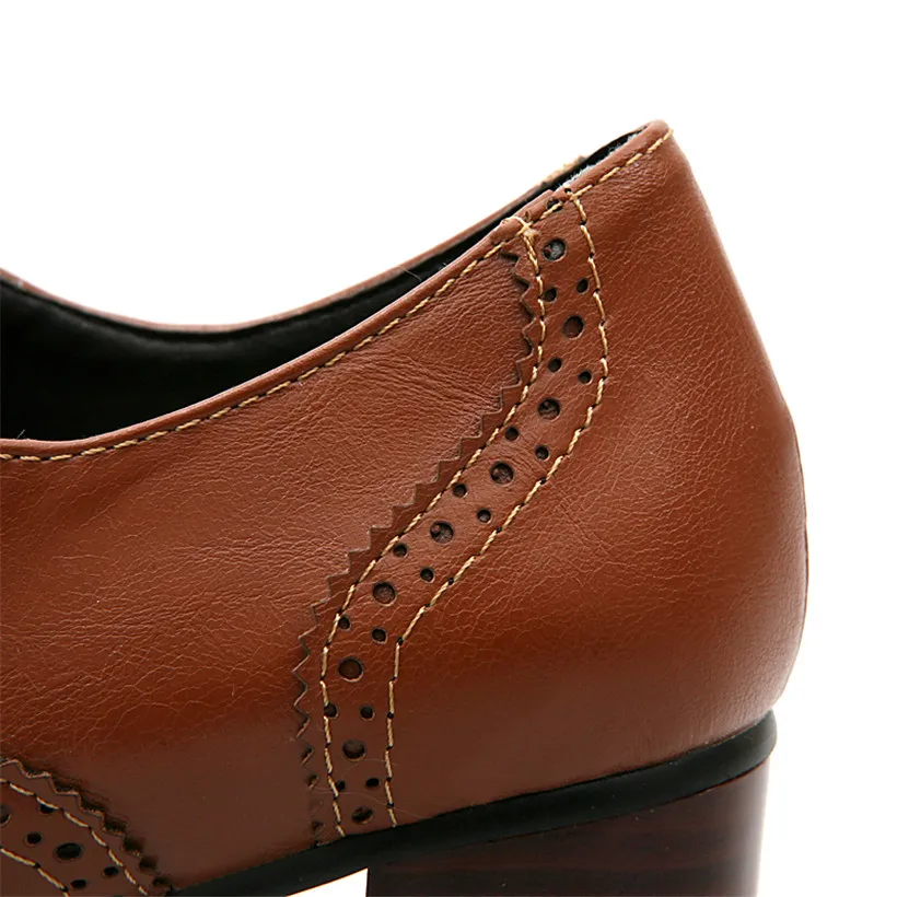 อังกฤษผู้หญิงOxfordsรองเท้าส้น - Oxford Shoes Brogue บทวิจารณ์และราคา