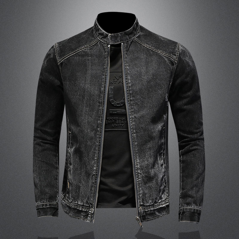 แจ็กเก็ตนักบินคอตั้งสไตล์วินเท - Mens Fashion Denim Jacket บทวิจารณ์และราคา