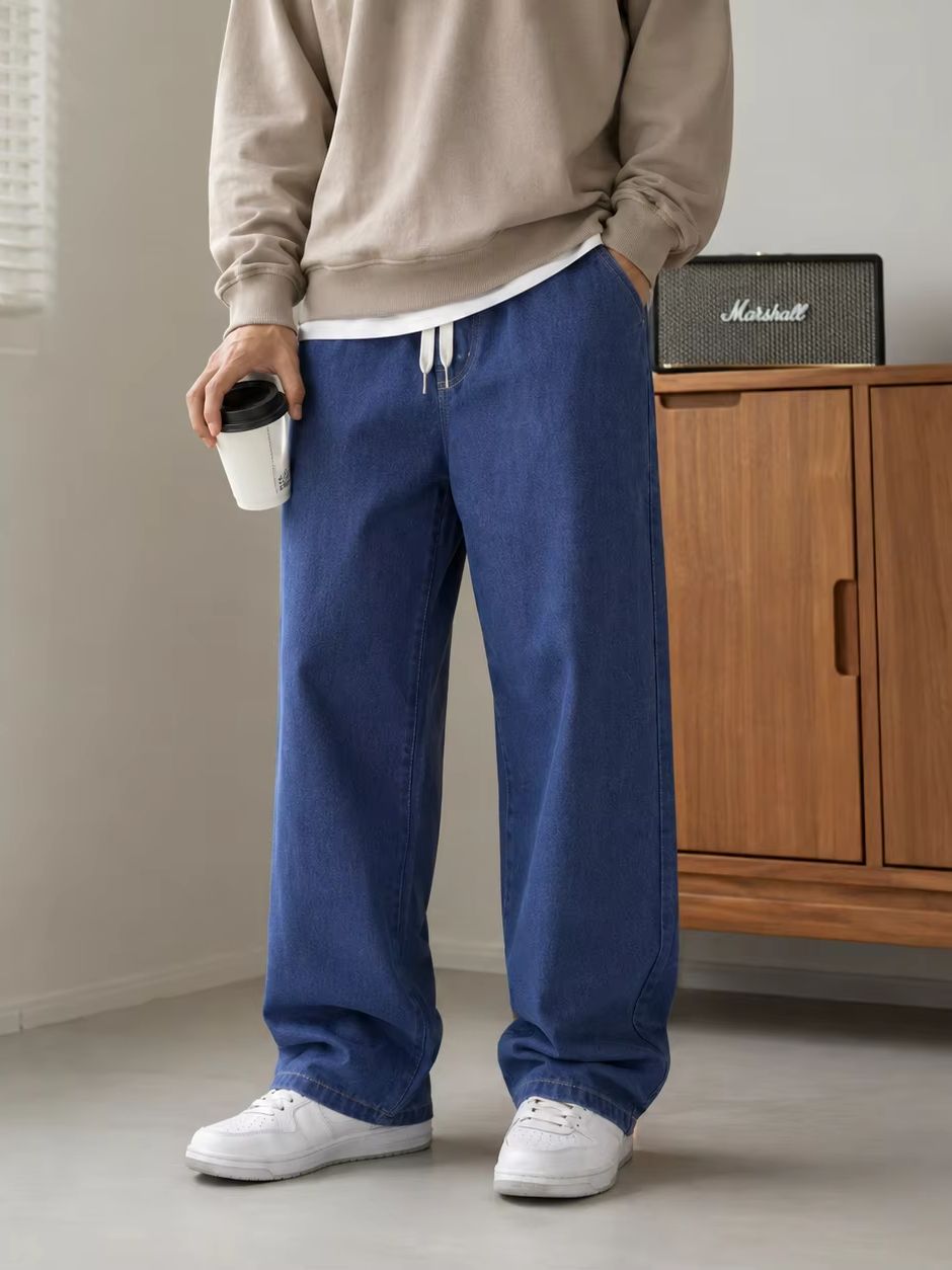 กางเกงยีนส์ทรงตรงทรงหลวมสำหรับ - Men'S Fashion Grey Jeans บทวิจารณ์และราคา
