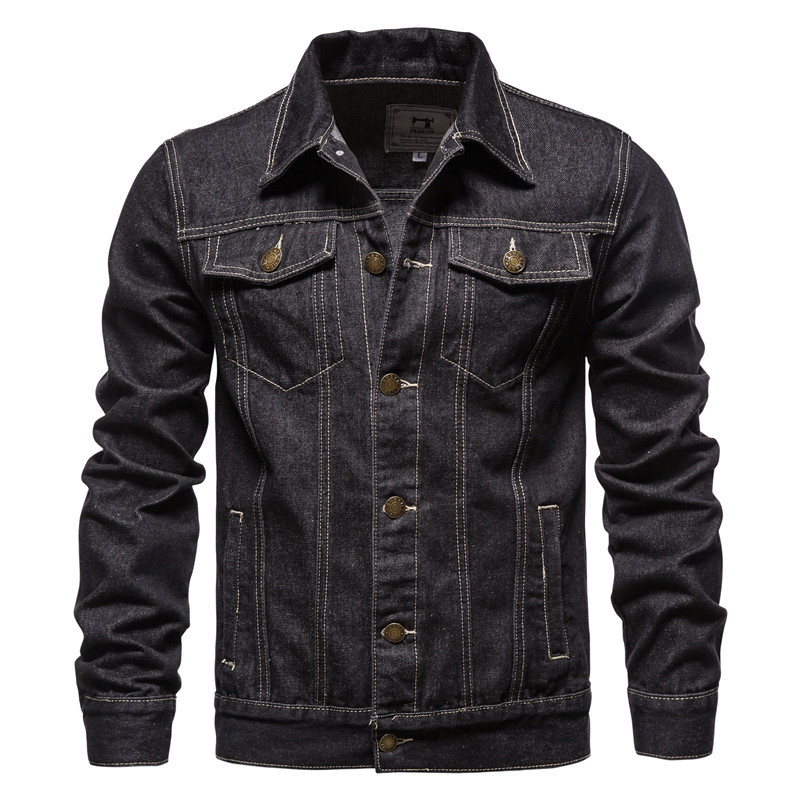 เสื้อแจ็คเก็ตยีนส์ผ้าฝ้ายผู้ชา - Mens Fashion Denim Jacket บทวิจารณ์และราคา