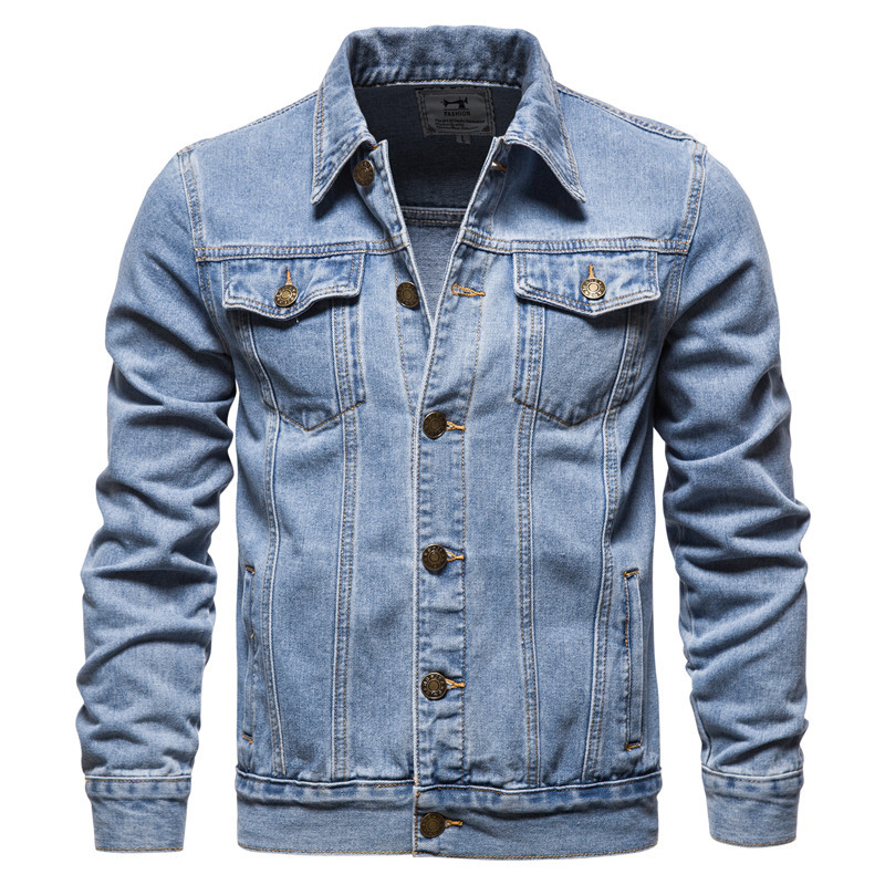 เสื้อแจ็คเก็ตยีนส์ผ้าฝ้ายผู้ชา - Mens Fashion Denim Jacket บทวิจารณ์และราคา