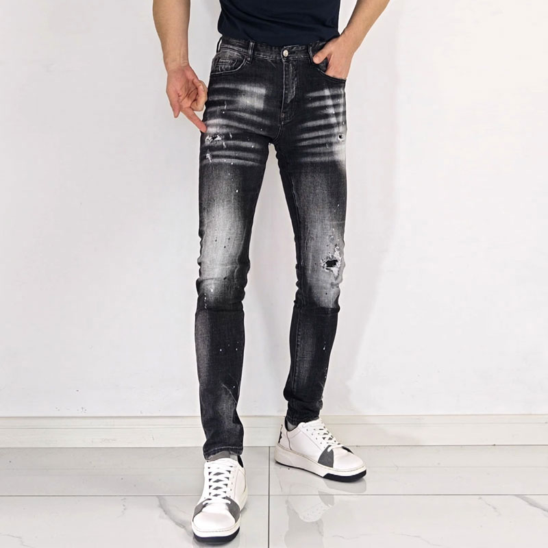 กางเกงยีนส์ผู้ชายทรงสกินนี่สีด - Men'S Fashion Grey Jeans บทวิจารณ์และราคา