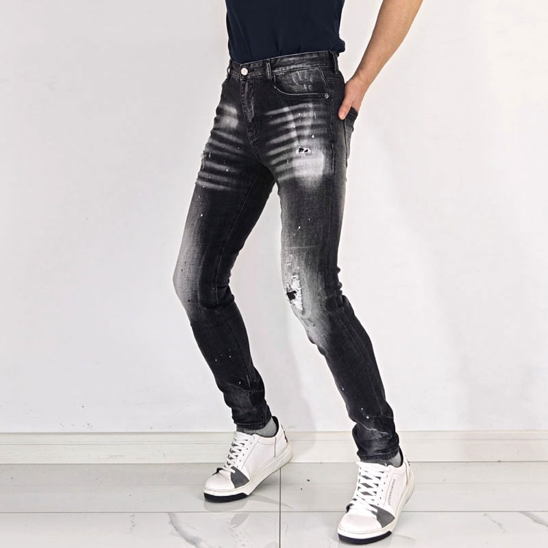 กางเกงยีนส์ผู้ชายทรงสกินนี่สีด - Men'S Fashion Grey Jeans บทวิจารณ์และราคา