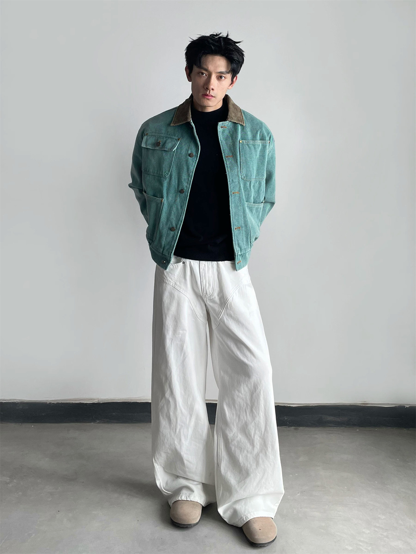 แจ็คเก็ตยีนส์วินเทจใหม่สำหรับผ - Mens Fashion Denim Jacket บทวิจารณ์และราคา