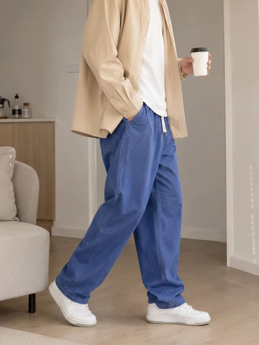 กางเกงยีนส์ลำลองทรงหลวมสำหรับผ - Men'S Fashion Grey Jeans บทวิจารณ์และราคา