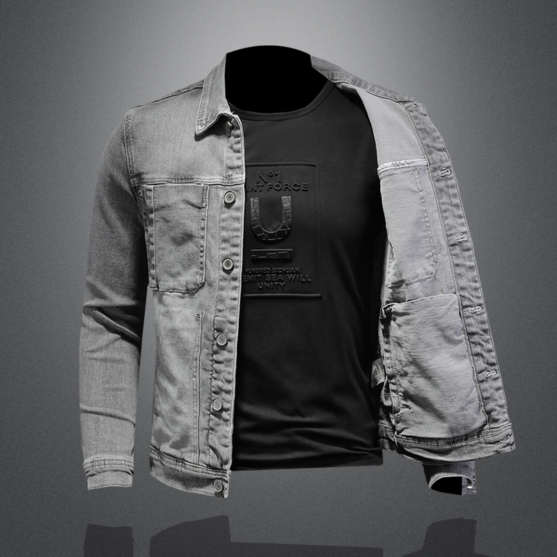 แฟชั่น Denim แจ็คเก็ตผู้ชายผ้า - Mens Fashion Denim Jacket บทวิจารณ์และราคา