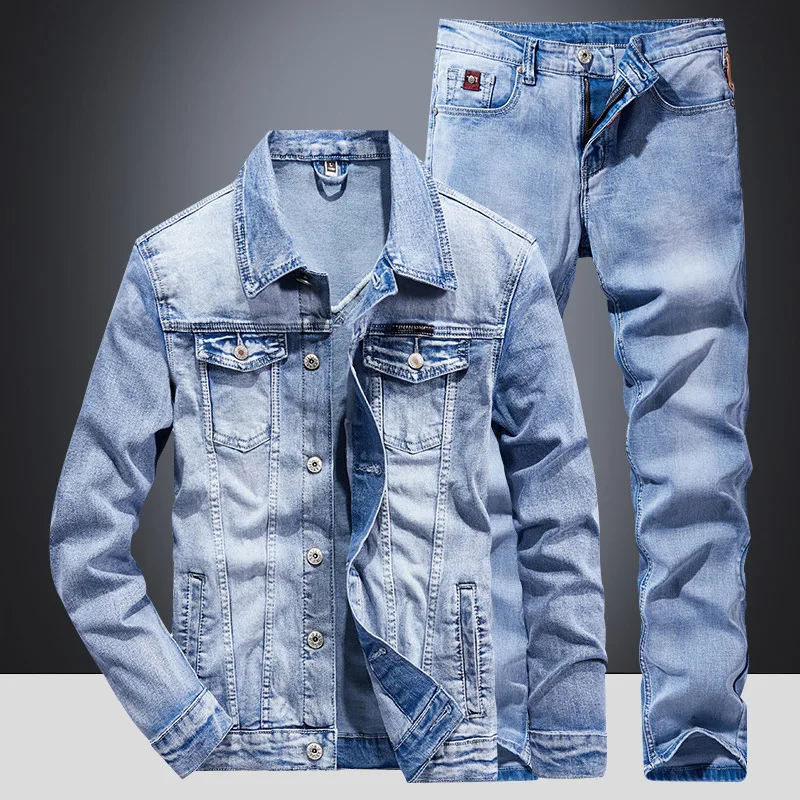 ชุดเสื้อแจ็คเก็ตยีนส์ลำลองสำหร - Mens Fashion Denim Jacket บทวิจารณ์และราคา