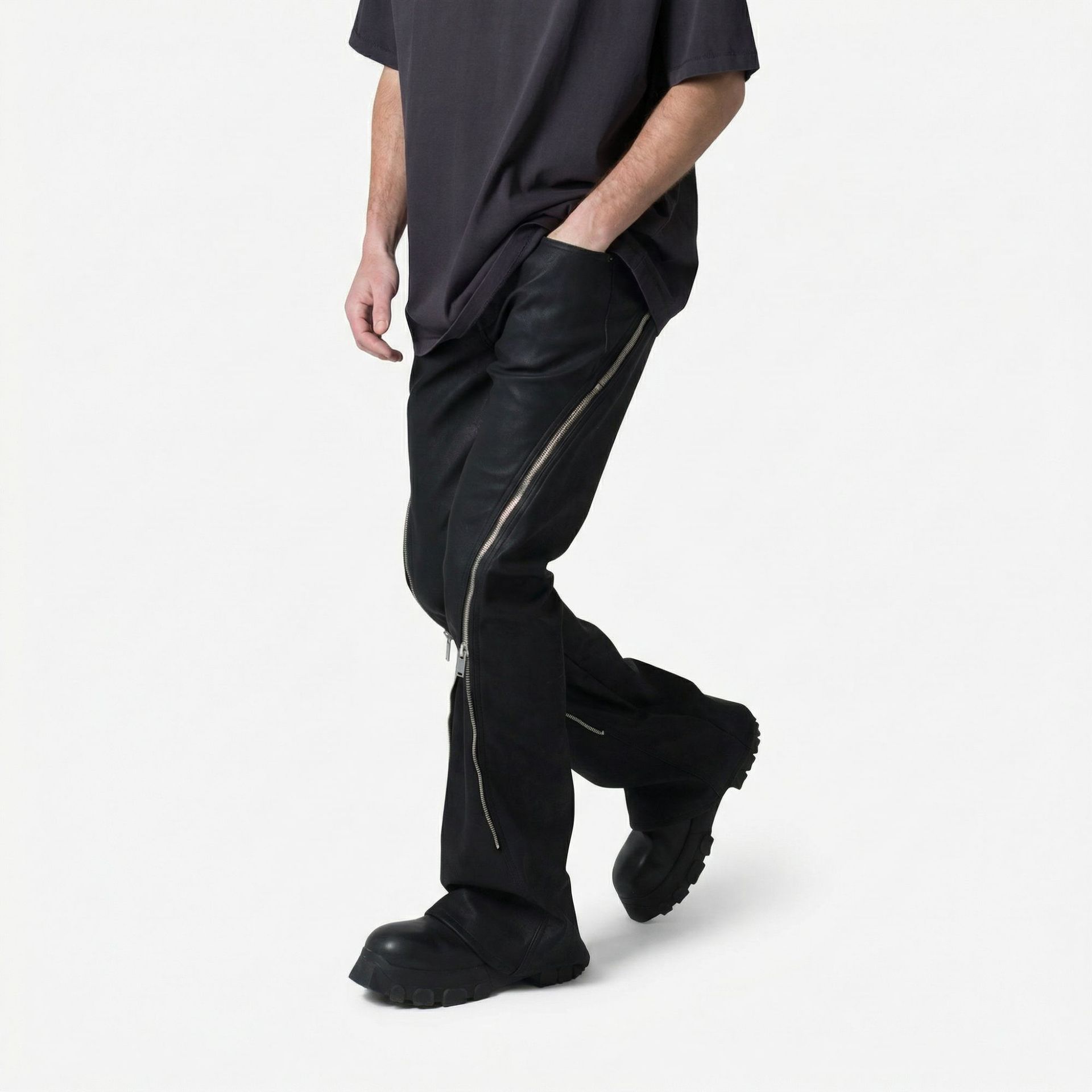 กางเกงยีนส์ทรงบานสไตล์ยุโรปอเม - Men'S Fashion Grey Jeans บทวิจารณ์และราคา