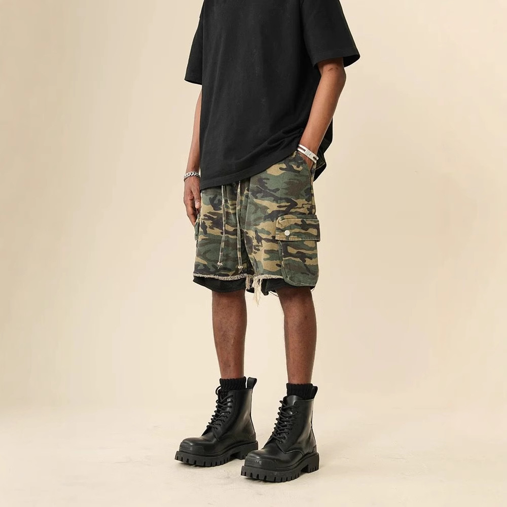 กางเกงขาสั้นลายพรางสไตล์อเมริก - Men Fashion Jeans บทวิจารณ์และราคา