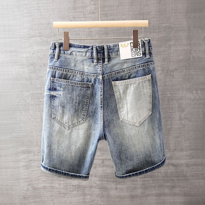 กางเกงยีนส์ขาสั้นผู้ชายกางเกงพ - Men Fashion Jeans บทวิจารณ์และราคา