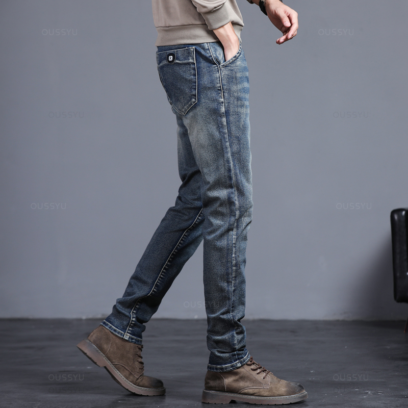 ฤดูใบไม้ผลิฤดูใบไม้ร่วงผู้ชายแ - Men'S Fashion Grey Jeans บทวิจารณ์และราคา