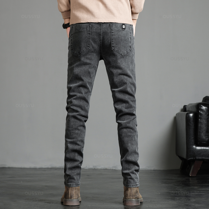 ฤดูใบไม้ผลิฤดูใบไม้ร่วงผู้ชายแ - Men'S Fashion Grey Jeans บทวิจารณ์และราคา