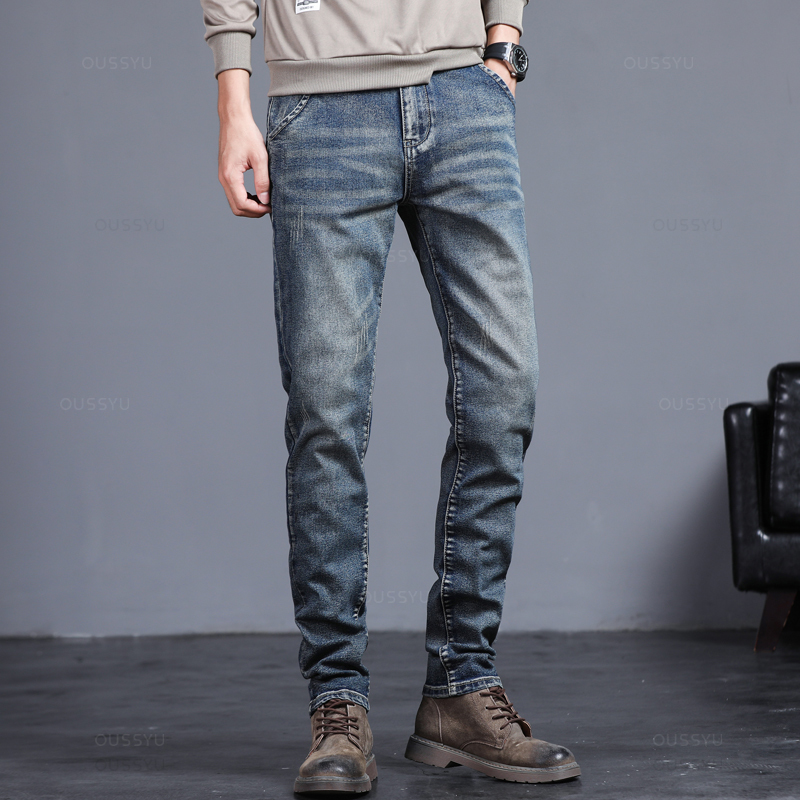 ฤดูใบไม้ผลิฤดูใบไม้ร่วงผู้ชายแ - Men'S Fashion Grey Jeans บทวิจารณ์และราคา