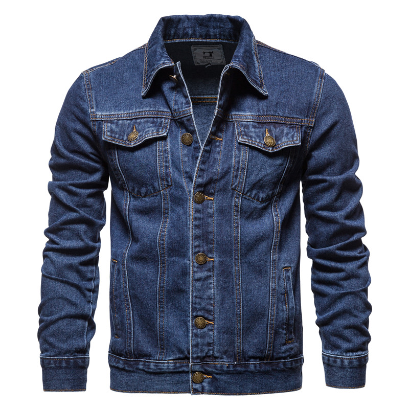 แจ็คเก็ตยีนส์ผู้ชายสีพื้น ฤดูใ - Mens Fashion Denim Jacket บทวิจารณ์และราคา
