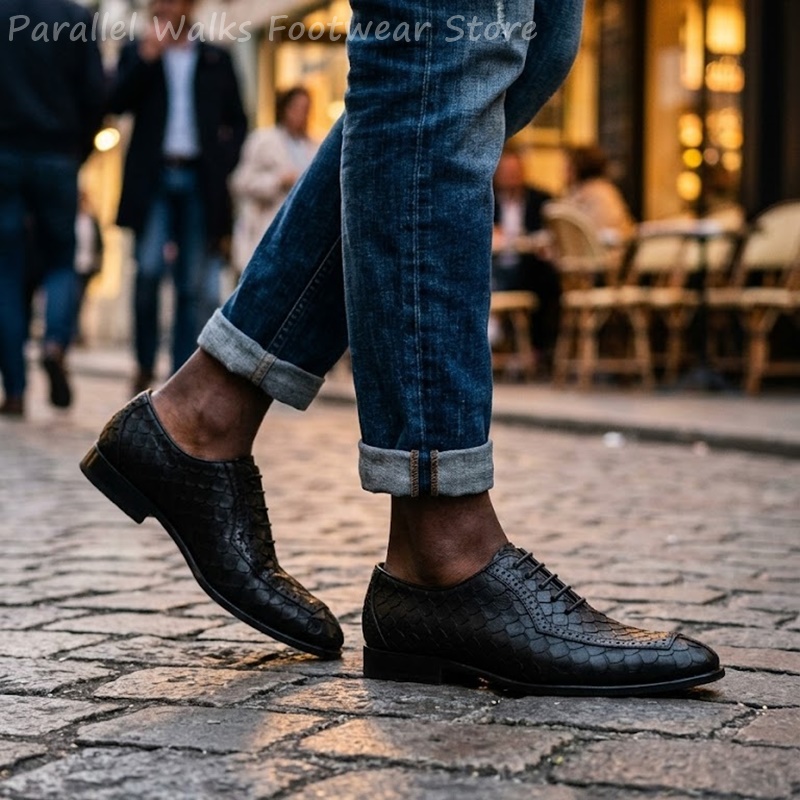รองเท้าอ็อกซ์ฟอร์ดผู้ชายลายหนั - Oxford Shoes Brogue บทวิจารณ์และราคา