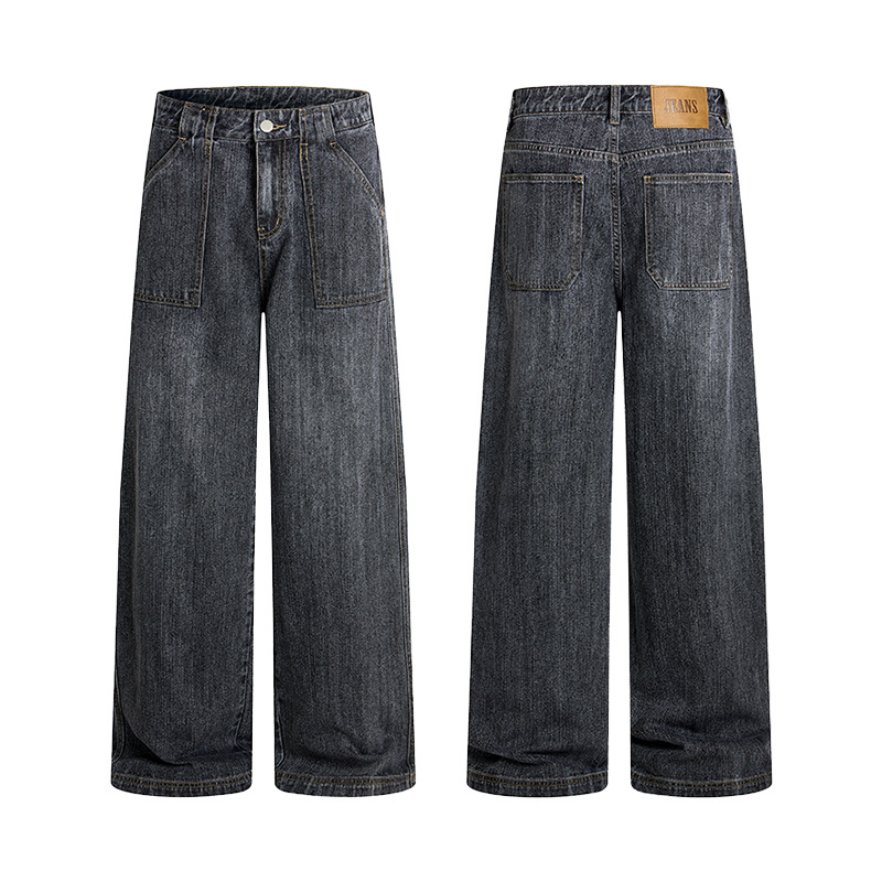 กางเกงยีนส์ผู้ชายทรงหลวมขาตรงส - Men'S Fashion Grey Jeans บทวิจารณ์และราคา