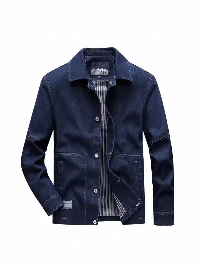 ฤดูใบไม้ร่วงและฤดูใบไม้ผลิแนวโ - Mens Fashion Denim Jacket บทวิจารณ์และราคา