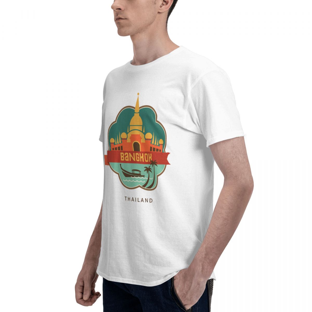 เสื้อยืดผ้าฝ้าย100% ของที่ระลึ - Mens Fashion Bangkok บทวิจารณ์และราคา